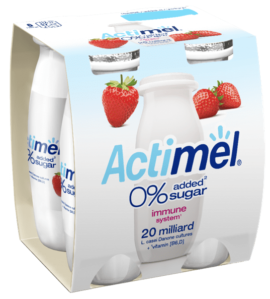 Actimel jahoda s 0 %<br/>přidaného cukru